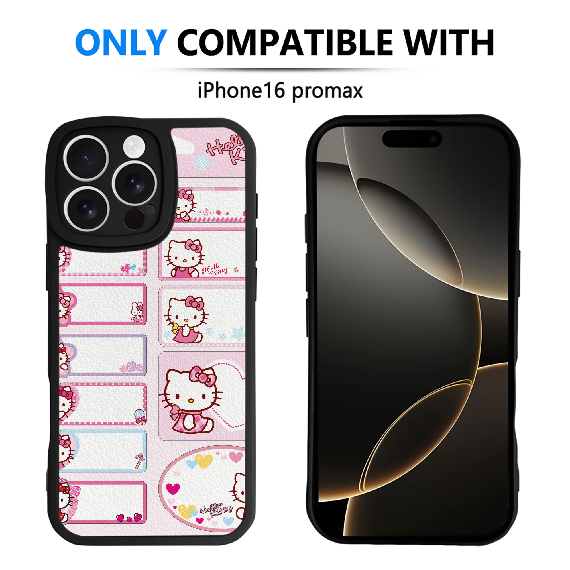 （画像用） Hello Kitty ハローキティ 【iPhone 16シリーズ対応】シリコンスマホケース（レザー調） 材質：シリコン